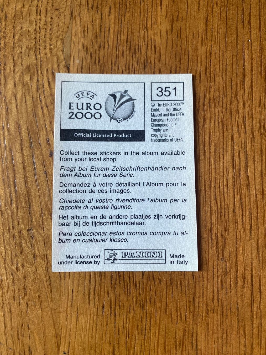 Panini Carte collezionabili: EM 2000 – Nuovo (secondo la descrizione) da Abtwil SG venduto da Zwiebi 1