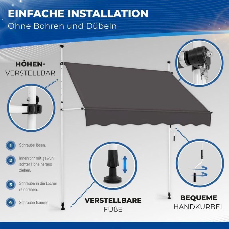 Markisen: tillvex Balkonmarkise 300 cm Anthrazit – Neu und originalverpackt aus Bottighofen von zaap 1