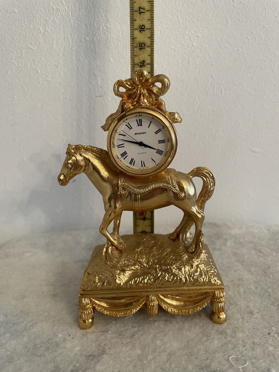 Orologi da terra & Orologi da parete: Horloge cheval plaqué or - décoration – Usato da Tramelan venduto da Wmstra 1