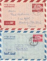 Aerogramm Israel 1953 + 1954