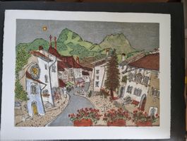 MARCO RICHTERICH  Greyerz LITHOGRAPHIE  SIGNIERT NUMMERIERT