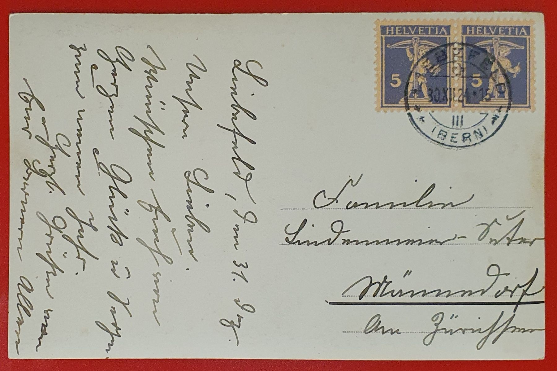 Cartoline postali: Bern - Liebefeld 1924 - Neujahrskarte – Usato da Kreuzlingen venduto da Rschweiz1 1