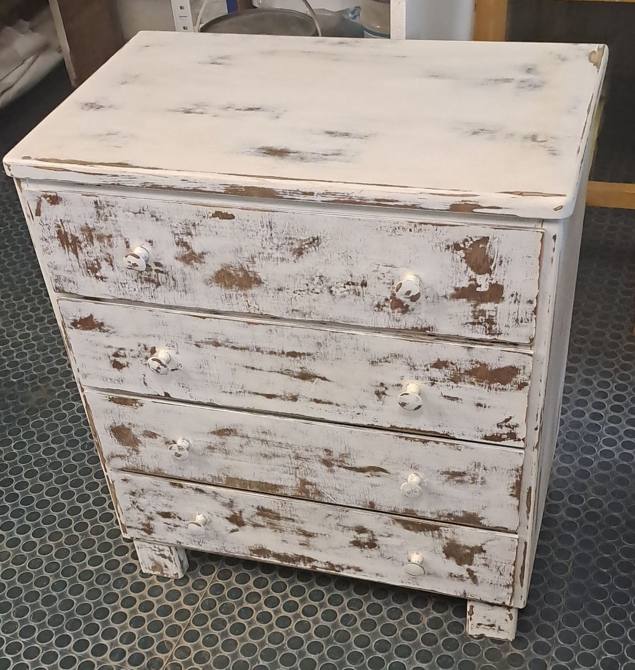 Cassettiere: Kommode weiss shabby chic Holz 4 Schubladen – Usato da Uster venduto da PierGiak