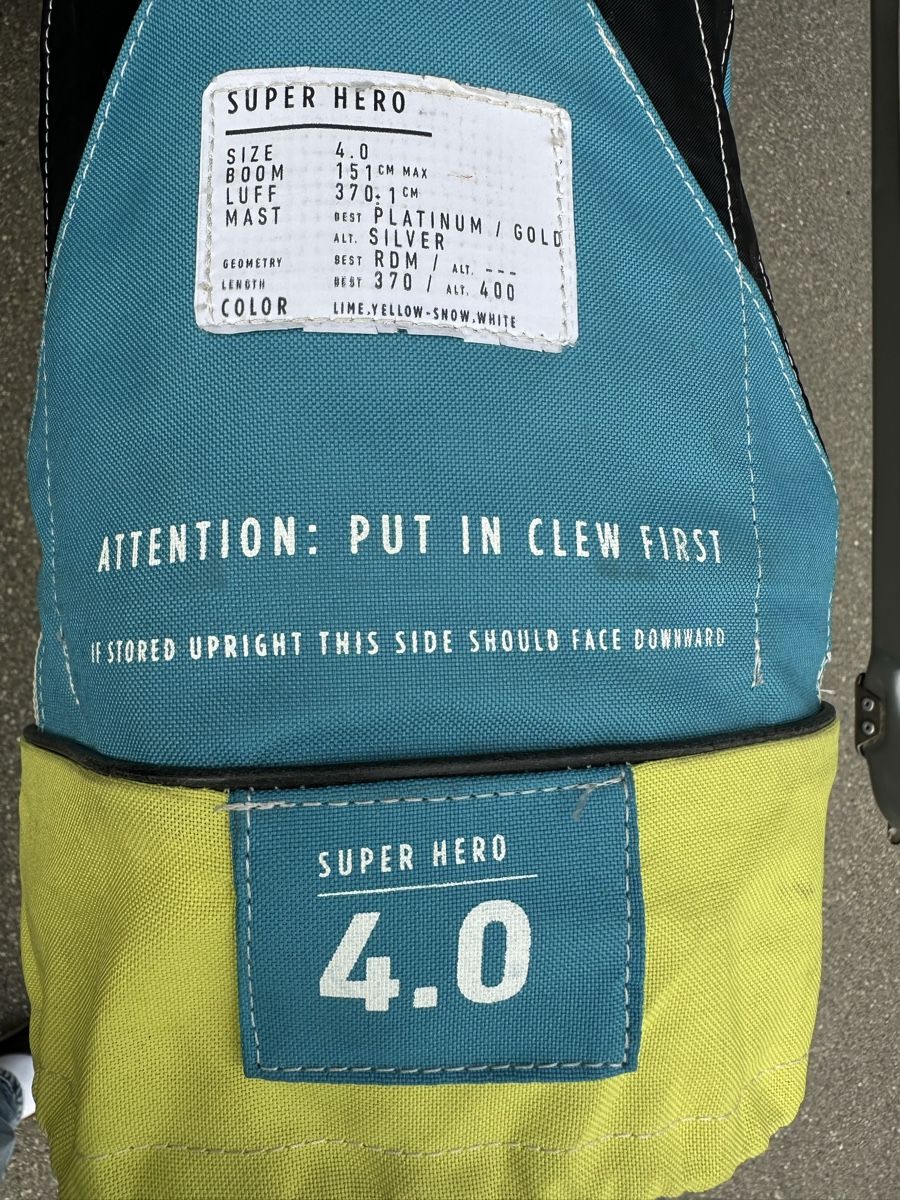 Duotone Surf: Duotone Super Hero 4.0m top Windsurf Wavesegel – Usato da Frauenfeld venduto da Chrisspecki 4