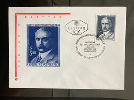 Österreich 1968 Ersttagsbrief Karl Landsteiner Nobelpreis