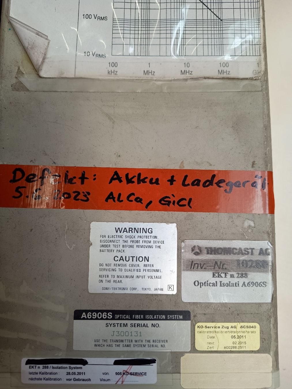 Stromzufuhr: Sony / Tektronix A69T06 Transmitter A6906S, defekt – Defekt aus Döttingen von Schlei 2