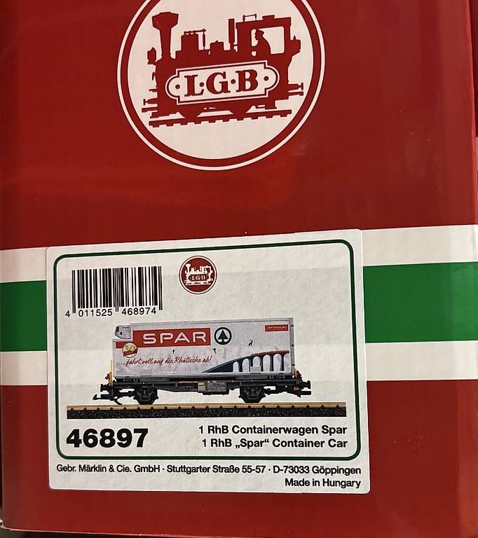 LGB Modellini di ferrovie: LGB Wagen 46897 Spar – Nuovo e nell'imballaggio originale da Langendorf venduto da Blechfahrzeuge 4