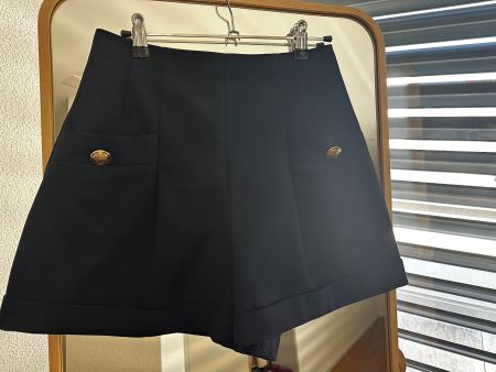 Sandro Paris Shorts Schwarz – Gr. 36 – Schurwolle & Baumwoll