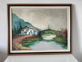 Grande peinture à l'huile sur toile