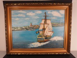Original Älbgemälde Segelschiff Schweden signiert S312