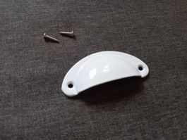 40x Retro Möbelgriff Weiss - Poignée de tiroir retro blanc