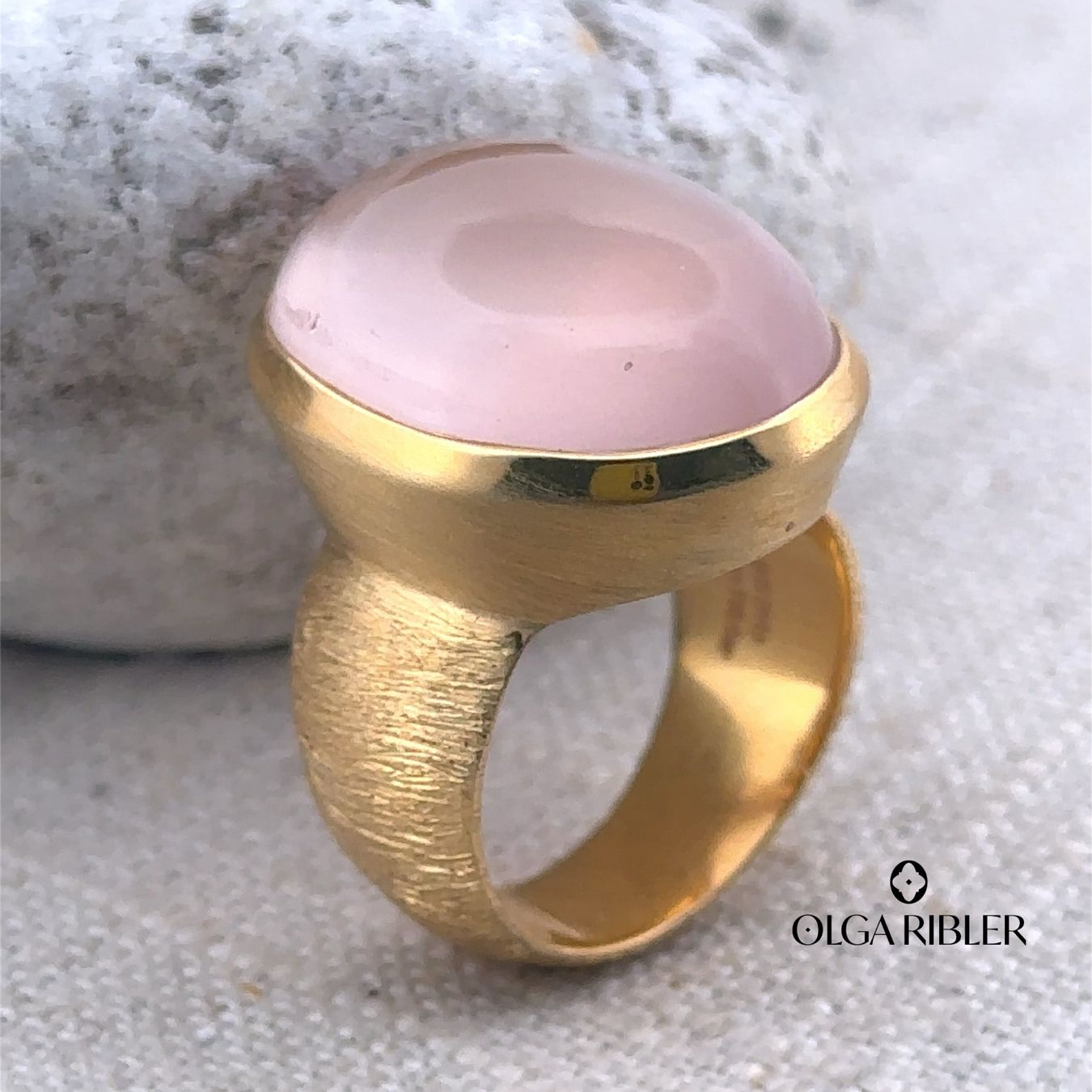 Olga Ribler Anelli: Statement Silber Ring 925 - Rosenquarz - Grösse 58 – Nuovo (secondo la descrizione) da Luzern venduto da Schmuckoutlet 7