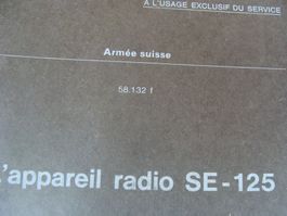 militaire, règlement  suisse sur la Radio SE 125