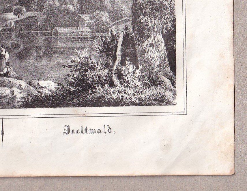 Incisioni: ISELTWALD, LITHOGRAPHIE VON 1836-1845 – Usato da Grüningen venduto da Kartensammler 4