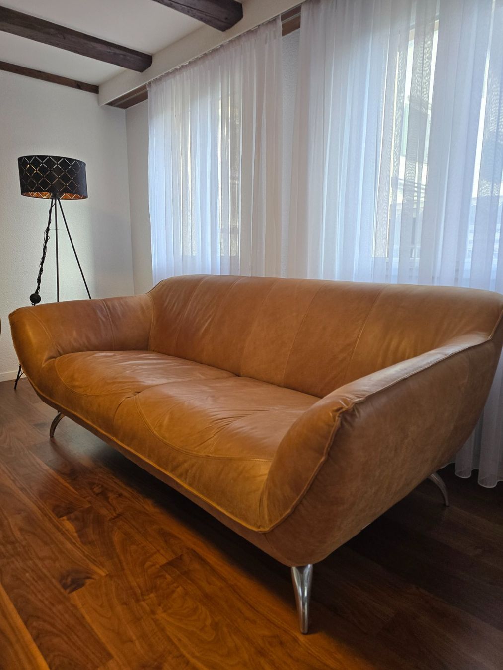 Sofas: 3-Sitzer-Sofa Echtleder Hellbraun  2Stück – Gebraucht aus Niederuzwil von gjo_m5hp 2