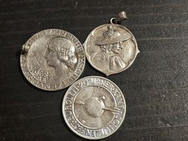 3 SILBER SCHÜTZENFEST MEDAILLE