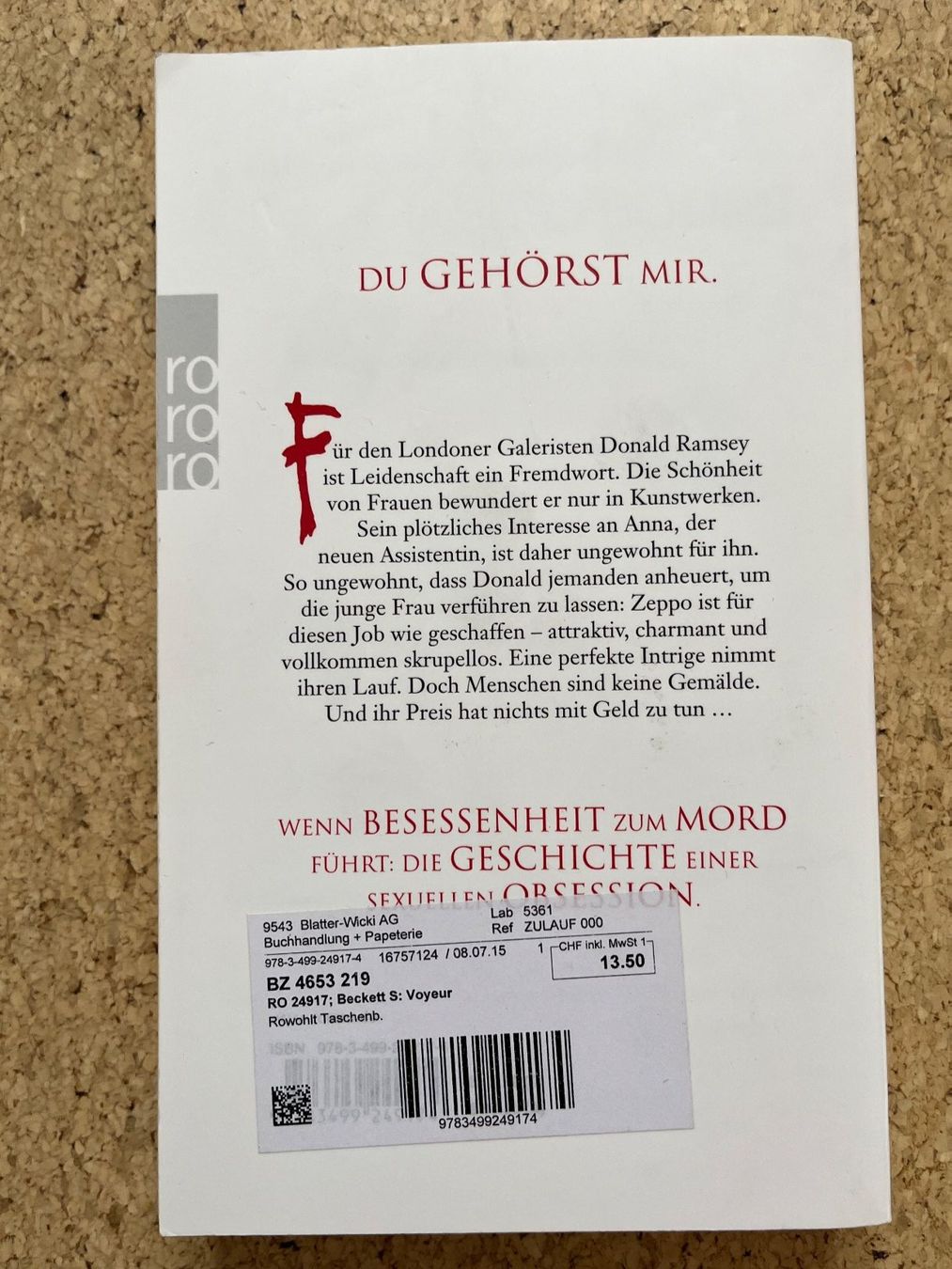 Libri: Taschenbuch "Voyeur", Simon Becket – Usato da Grosswangen venduto da Vita500 1