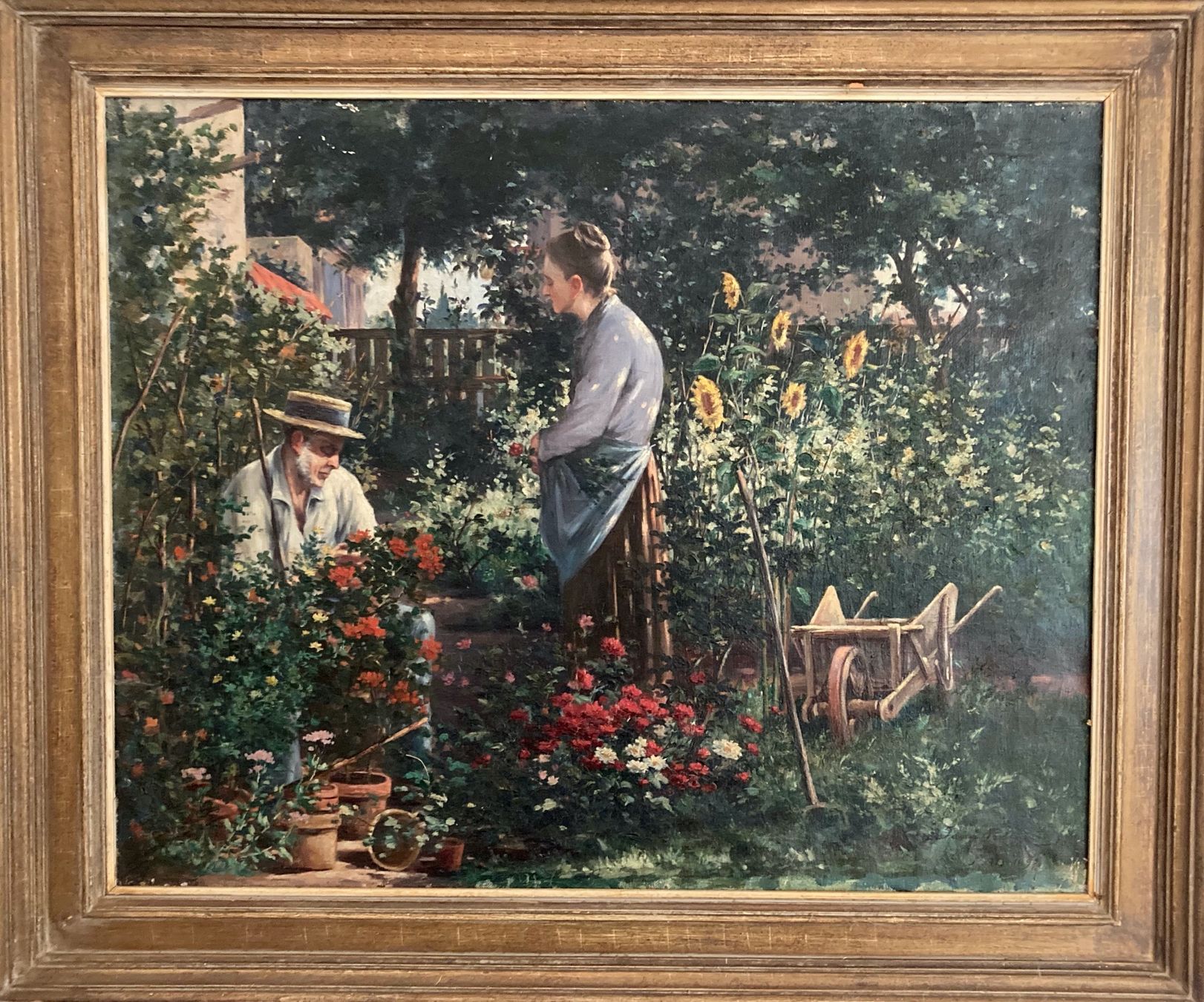 Dipinti: Gartenszene Öl, 1897 ?, 97/80cm – Usato da Bern venduto da wilhelmine02 5