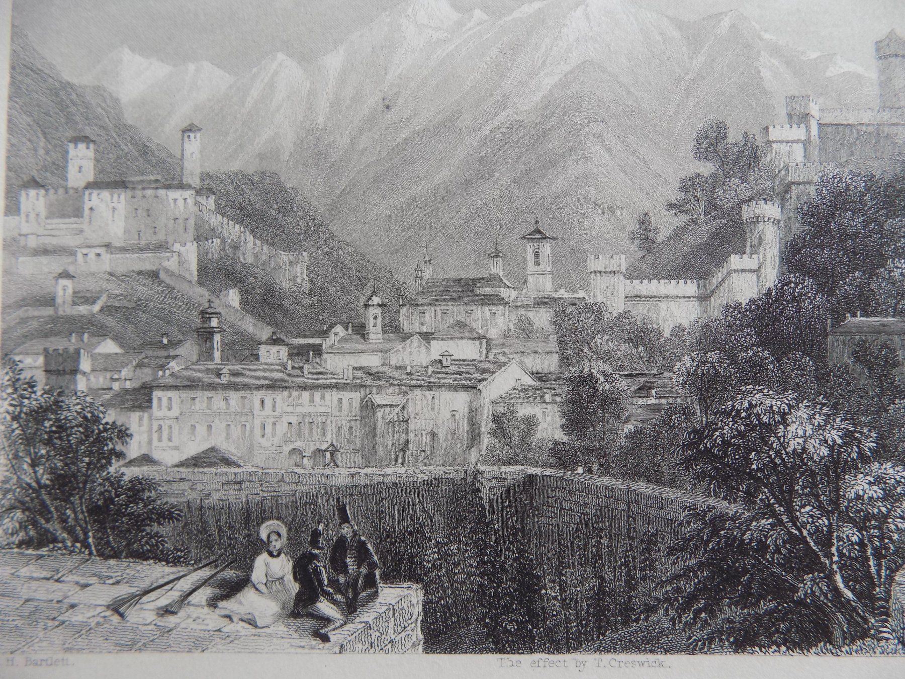 Incisioni: Bellinzona von Bartlett – Usato da Risch venduto da Rischli15 5