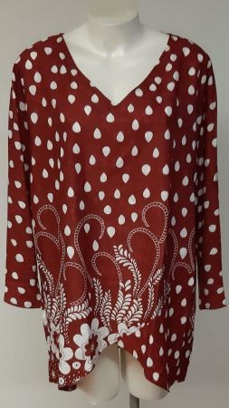 TENDENCY Schöne Damen Tunika Rot Gr. 4XL