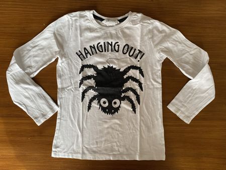 H&M Halloween Shirt Spinne Gr. 122/128