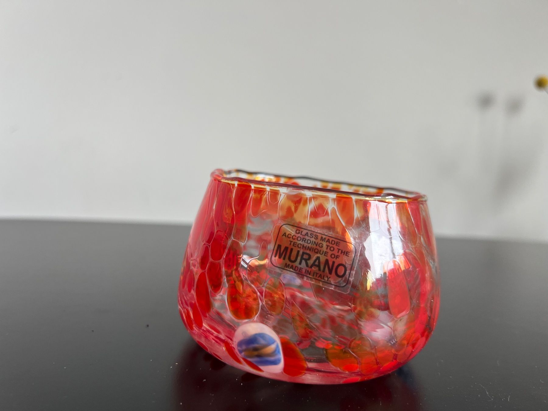 Murano Kerzenständer: Murano Glas Windlicht  Teelicht Rot-Orange – Gebraucht aus Jona von Sariksa 4