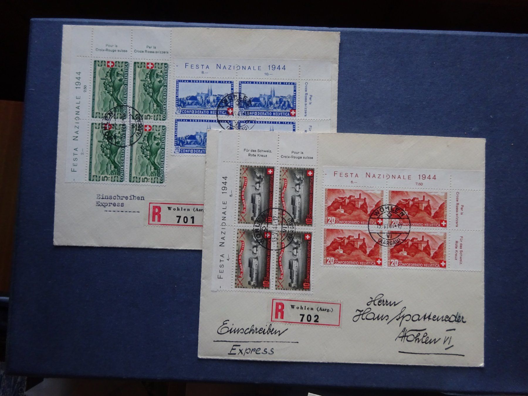Alle Briefmarken: 1944 Pro Patria FDC im 4er Block – Gebraucht aus Appenzell-Steinegg von adi1975