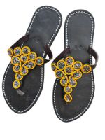 Handgemachte Leder-Sandalen - Gelb Bunt 40 🔥 50% SALE
