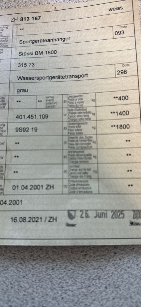 Stüssy Rimorchi: Stüssi Bootsanhänger 1800kg – Usato da Wettswil venduto da Pwettswil 2