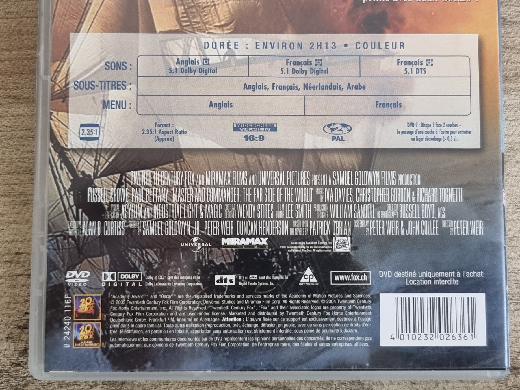 Alle DVDs: Master And Commander (Russel Crowe) – Gebraucht aus Chavannes-près-Renens von XWR4 3