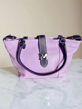 Elegante Echt Ledertasche in Lila, neuwertig!