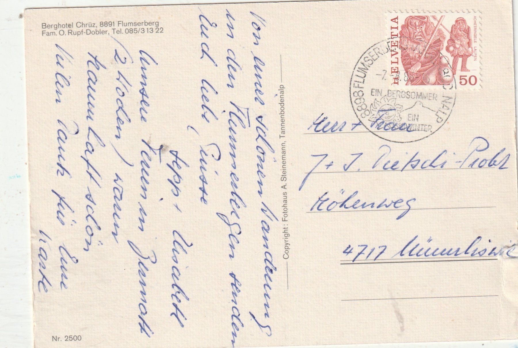 Cartoline postali: Berghotel Flumserberg – Usato da Lumbrein venduto da made02 1