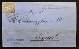 Sitzende Helvetia SBK 41 Zürich - Neapel 1868