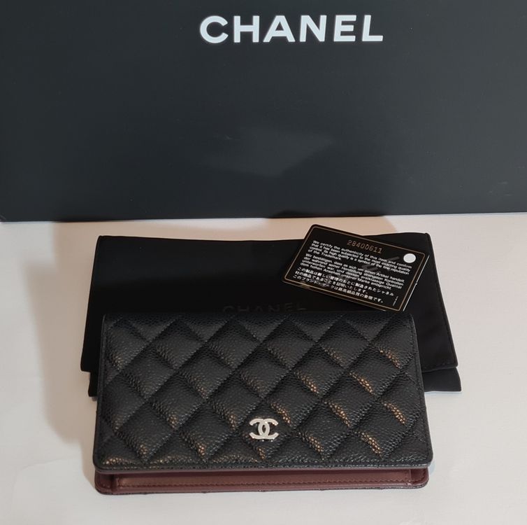 Chanel Black Quilted Caviar Leather L Yen Continental Wallet Kaufen