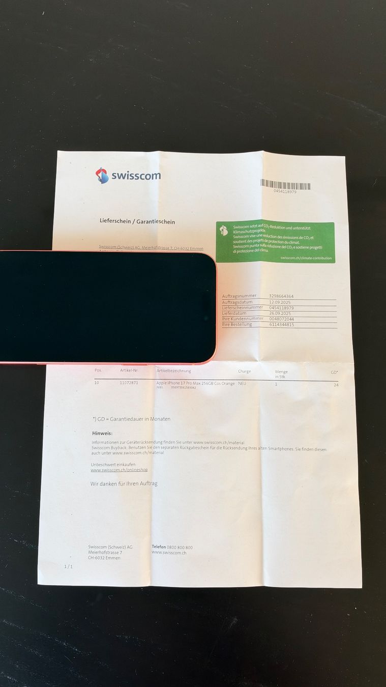 Apple Portables: Apple iPhone 17 Pro Max Orange – D'occasion à Wil SG par Gelsomino 3