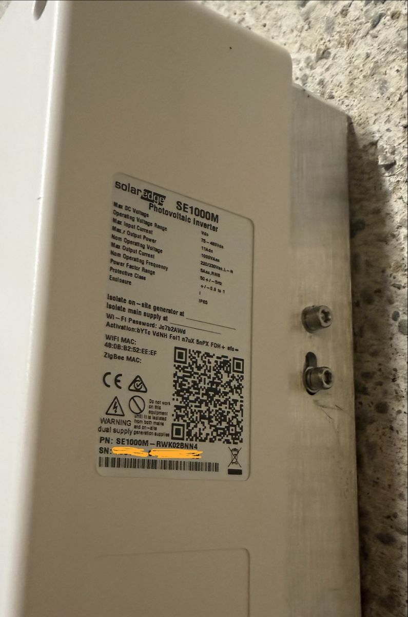 SolarEdge Inverter: SolarEdge SE1000M Wechselrichter – Usato da Wiler Lötschen venduto da PADDY-25 1