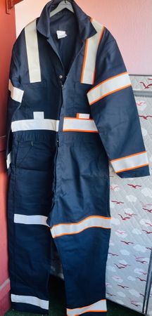 Arbeits-Overall Gr. L, Dunkelblau, Reflektoren, Herbst/Winte