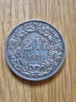 2 Franken 1921 - Konturen sehr gut erhalten!