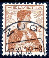 HELVETIA BRUSTBILD 12 RP SAUBER GESTEMPELT 17.XI.13.-8 - 02
