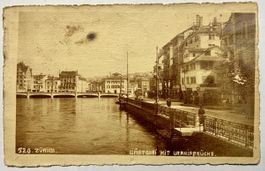 AK Limatquai mit Urania Brücke ZH 1922 Spezielle Stempelung