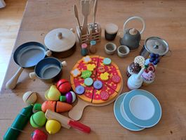 Spielküche Zubehör Holz Set