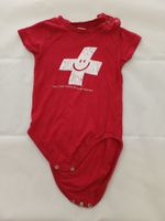 Milou Body Gr 86/92 Kinder Rot mit Schweizerkreuz Print