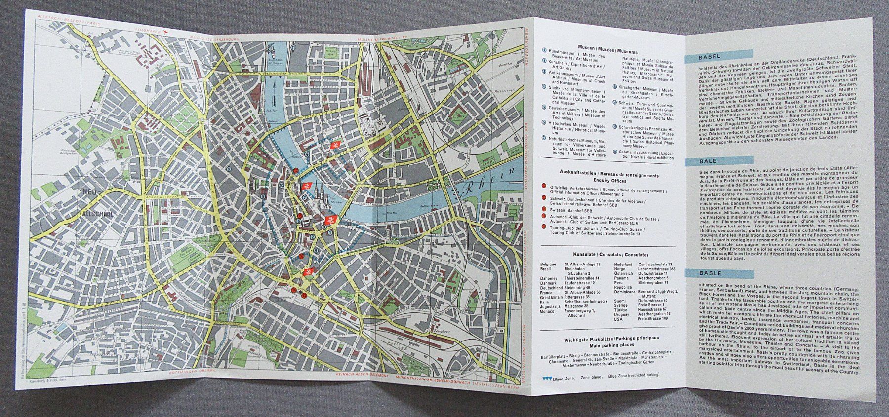 Dokumente: Plan von Basel von 1966 - Faltplan - Stadtplan – Gebraucht aus Auenstein von Padabimbim 2