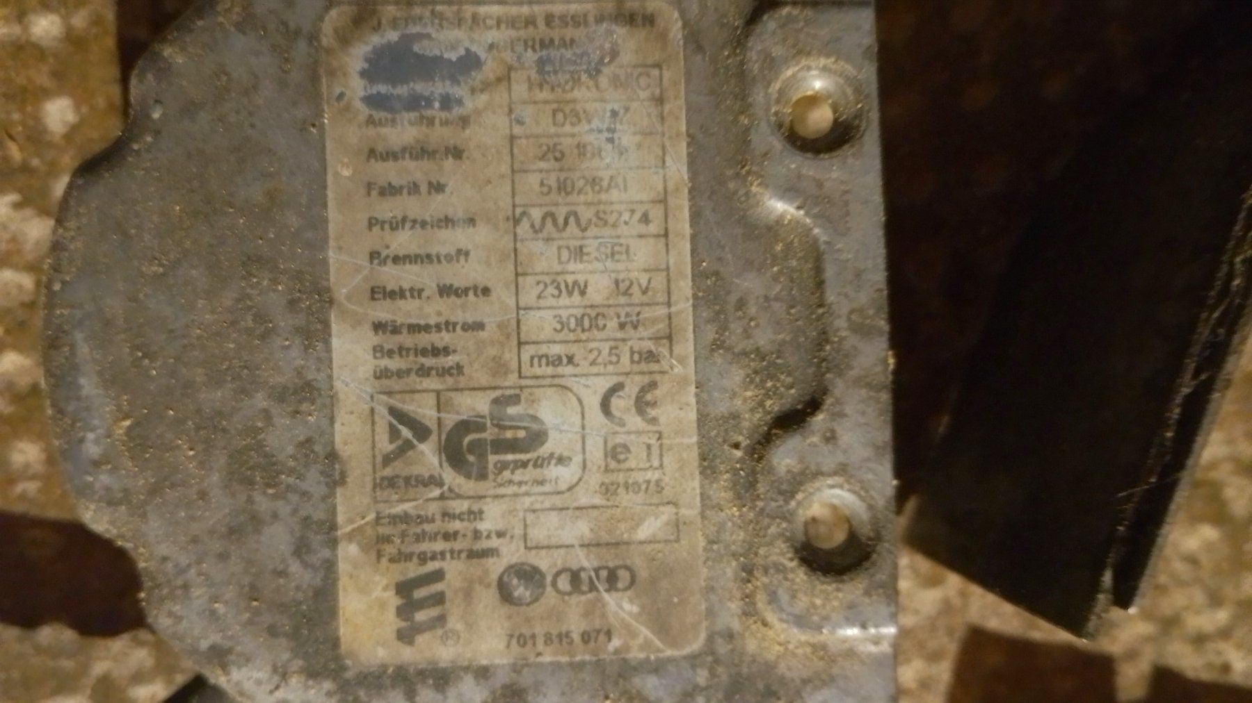 Eberspächer Radiateurs: 2x Eberspächer D3WZ – D'occasion à Bütschwil par brasseriehocker 3
