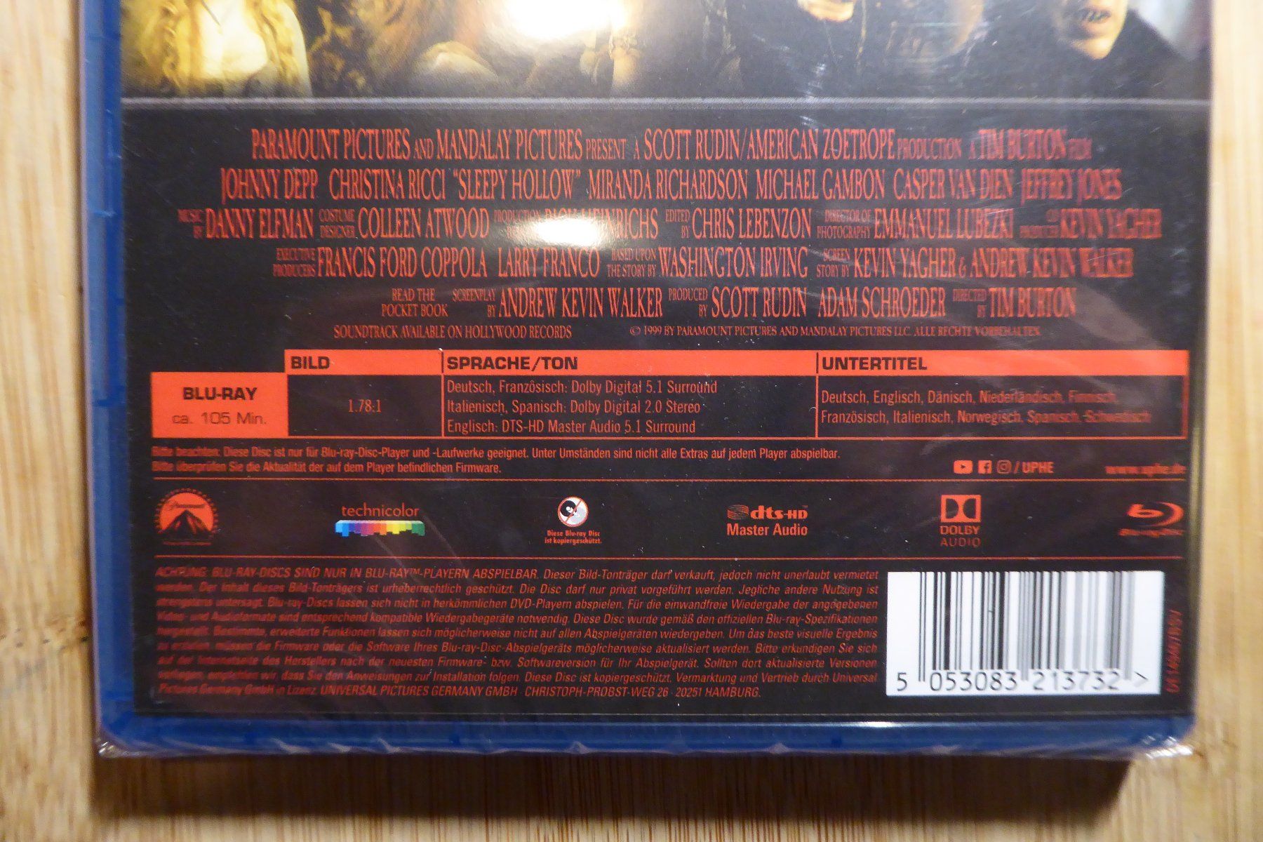 Tutti i DVDs: Sleepy Hollow Bluray – Nuovo e nell'imballaggio originale da Allschwil venduto da Summelsarium 3