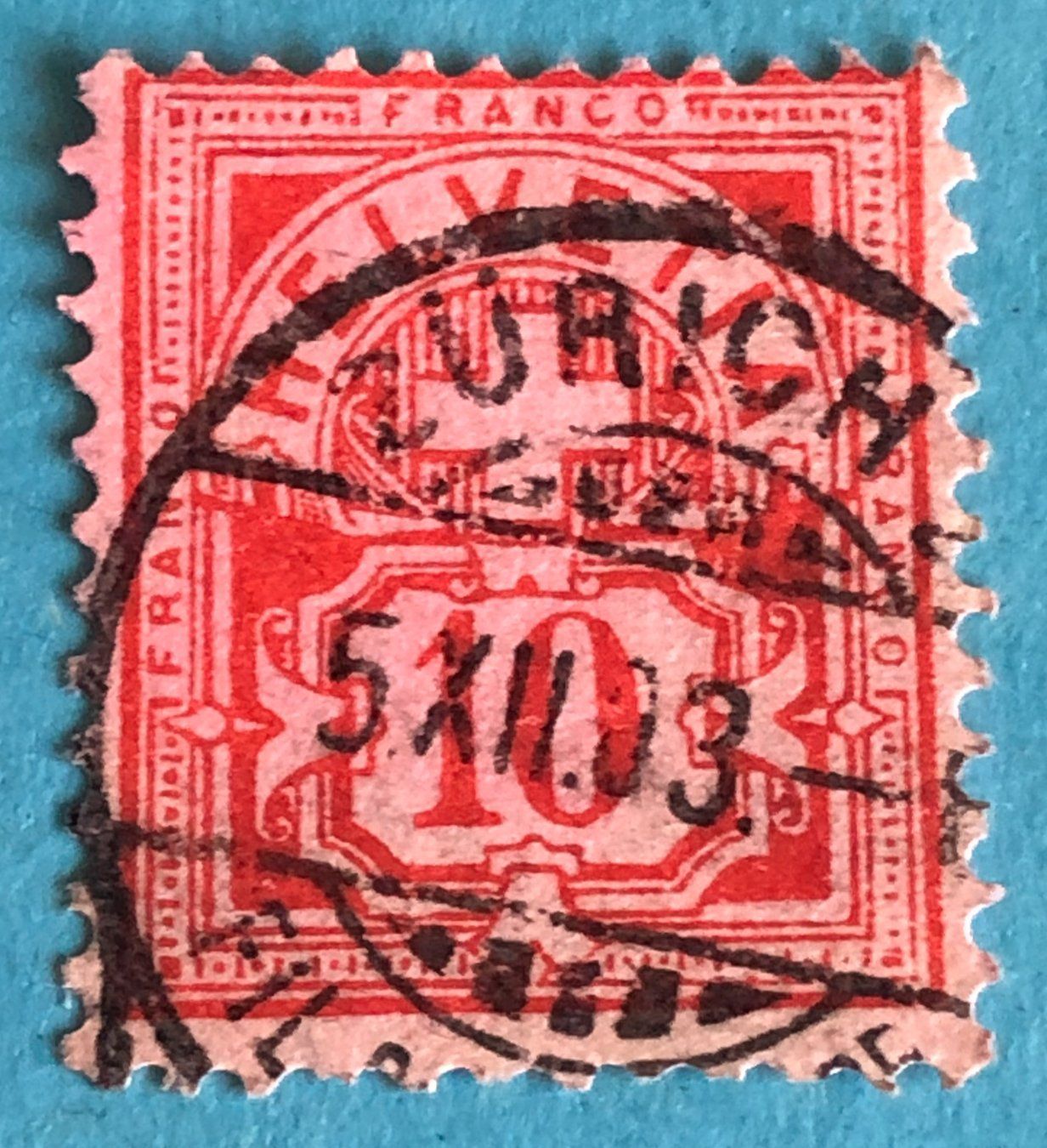Alle Briefmarken: Ziffermuster mit Vollstempel  Zürich – Gebraucht aus Aarau von Billa007