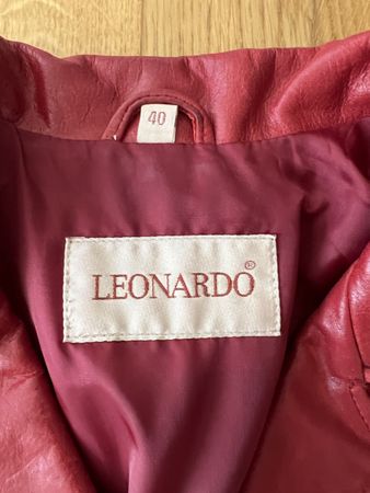 Damen Lederjacke rot Grösse 40 LEONARDO Echt Leder