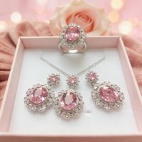 Ensemble bijoux rose scintillant