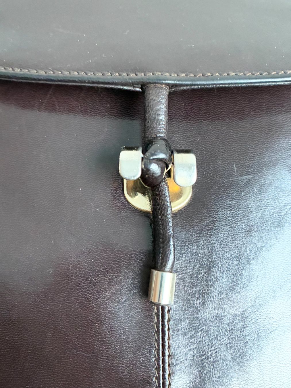 Borse da donna: Braune Vintage Leder Damen Handtasche – Usato da Kloten venduto da Nephty 5