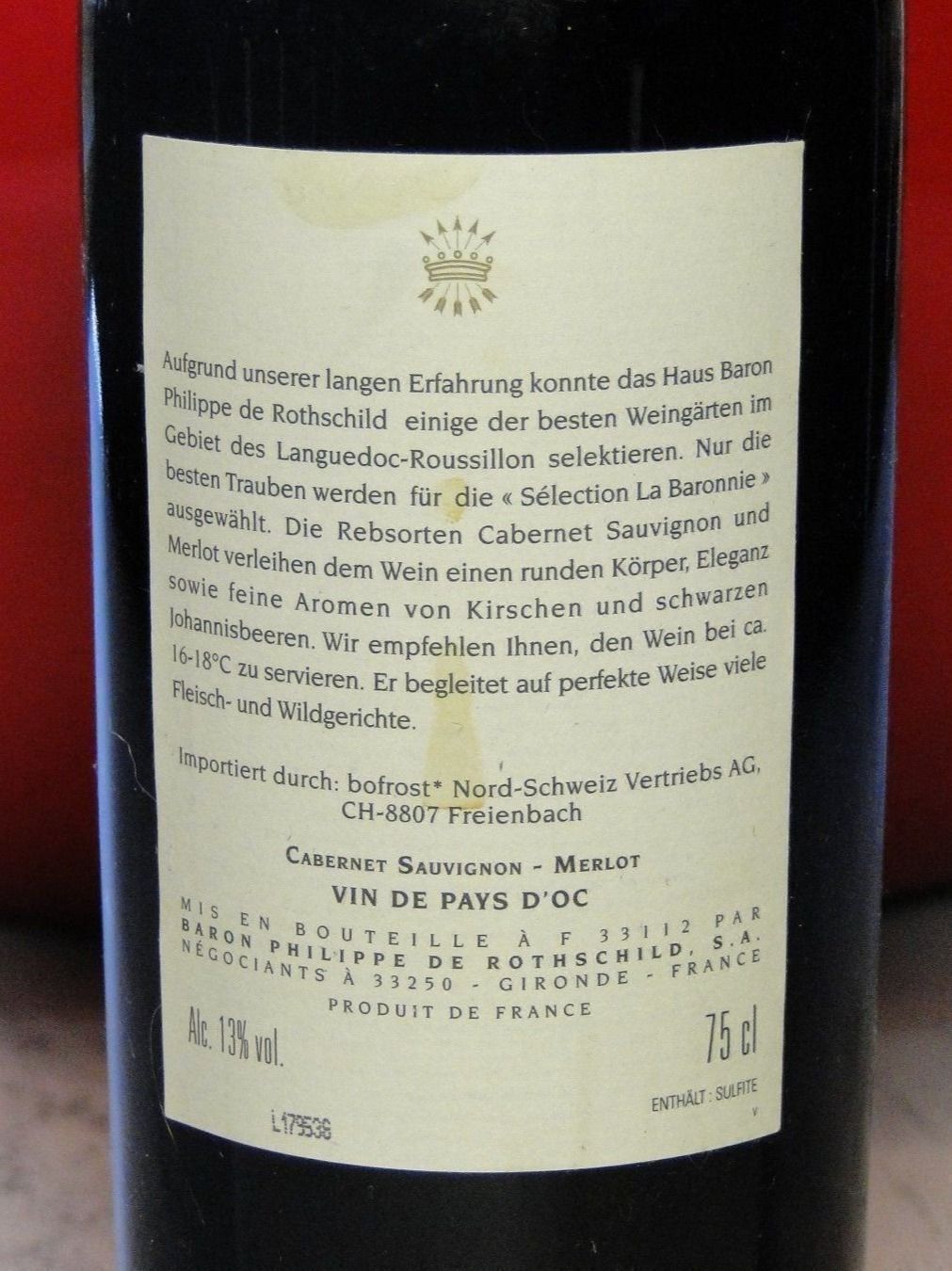 Vino: Rar Sélection La Baronnie 2008er – Nuovo (secondo la descrizione) da Emmenbrücke venduto da Ulisse-22 3